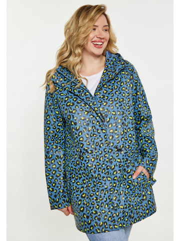 Schmuddelwedda Regenjacke in Stahlblau Limette Leo