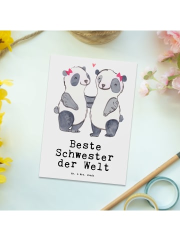 Mr. & Mrs. Panda Wanddeko Panda Beste Schwester der Welt mit Spruch in Weiß