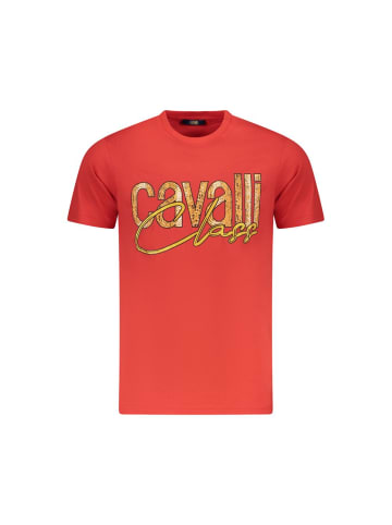 cavalli CLASS Rotes Baumwoll-T-Shirt