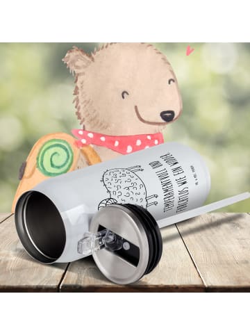 Mr. & Mrs. Panda Trinkflasche Sternzeichen Widder mit Spruch in Weiß