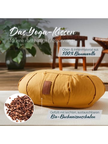 DoYourFitness Yoga-Kissen Ganesh gefüllt Buchweizen gelb Halbmond gelb