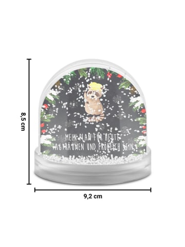 Mr. & Mrs. Panda Schneekugel Weihnachten Waschbär mit Spruch in Kreidetafel