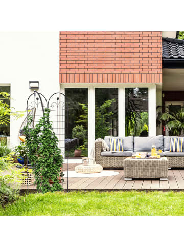 relaxdays 2 x Rankgitter in Schwarz - (B)50 x (H)220 cm