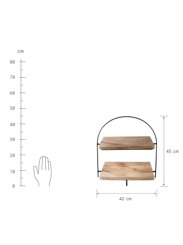 Butlers Etagere 2-stufig Höhe 45cm MANGO DAYS in Braun