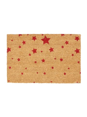 relaxdays Fußmatte Sterne in Rot - (B)60 x (T)40 cm