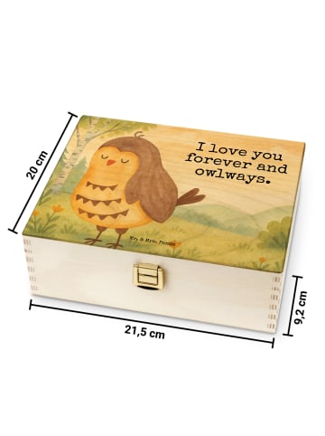 Mr. & Mrs. Panda Teedose Eule Zufrieden Design mit Spruch in Weiß