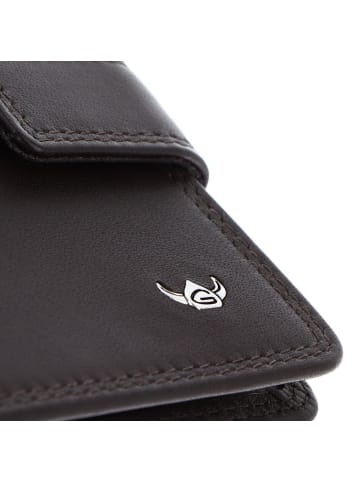 Golden Head Polo Geldbörse RFID Schutz Leder 10 cm Geldscheinklammer in dunkelbraun