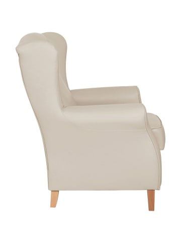 58 aufm Kessel OHRENSESSEL Karlen Bezug Kunstleder Buche natur / beige