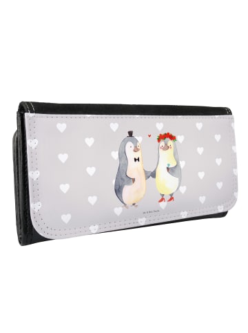 Mr. & Mrs. Panda Portemonnaie Damen Pinguin Heirat ohne Spruch in Grau Pastell