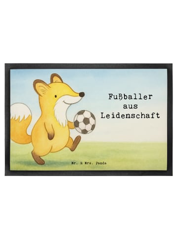 Mr. & Mrs. Panda fußmatte Fußballer Leidenschaft Design mit Spruch in Weiß