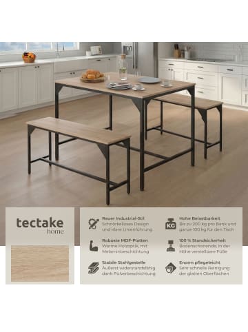 tectake Essgruppe 3-teilig, mit höhenverstellbaren Kunststofffüßen