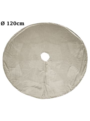 JACK Christbaumdecke Rund Ø 120cm Weihnachtsbaumdecke in Taupe / Samt