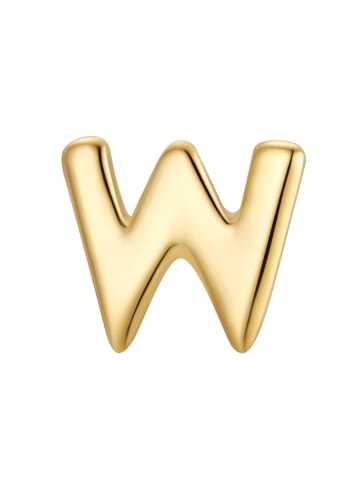 Glanzstücke München Piercing Buchstabe W aus Sterling Silber in gelbgold