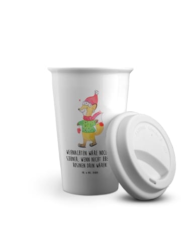 Mr. & Mrs. Panda To Go Becher Fuchs  Schlittschuhe mit Spruch in Weiß
