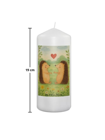 Mr. & Mrs. Panda Kerze Igel Liebe Design ohne Spruch in Weiß