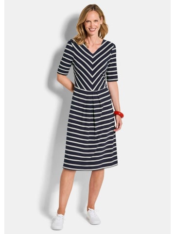 GOLDNER Viskosekleid im Streifen-Look in marine / weiß / gestreift