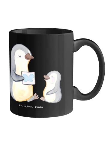 Mr. & Mrs. Panda Kaffeetasse Training mit Logopädin mit Spruch in Schwarz