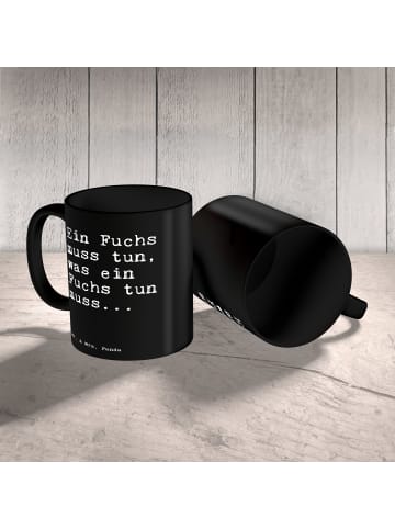 Mr. & Mrs. Panda Becher Ein Fuchs muss tun,... mit Spruch in Schwarz