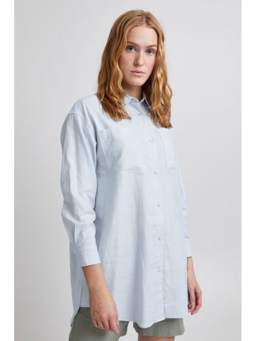 b.young Longbluse BYFALAKKA LONG SHIRT -20811337  Bluse aus Leinenmix in Blau