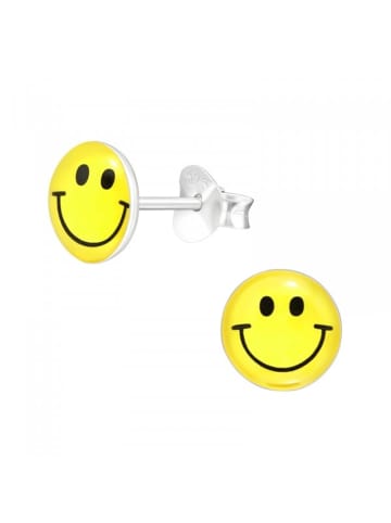 Alexander York Ohrstecker SMILEY schwarz in 925 Sterling Silber, 2-tlg.