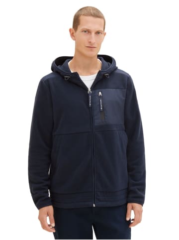 Tom Tailor Sweatjacke CUTLINE FLEECE in Blau