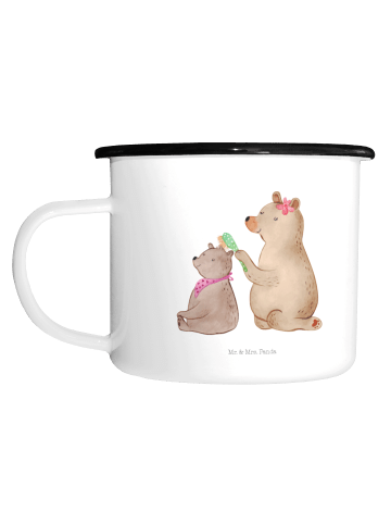Mr. & Mrs. Panda Emaille Tasse Bär Kind ohne Spruch in Weiß