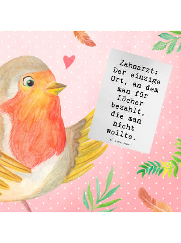 Mr. & Mrs. Panda Klappkarte Spruch Zahnarzt Lochgebühr mit Spruch in Weiß
