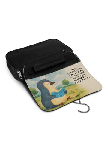 Mr. & Mrs. Panda Waschtasche Pinguin Buch Design mit Spruch in Weiß