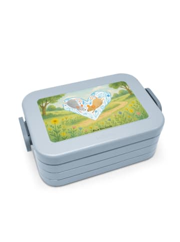 Mr. & Mrs. Panda Bento Box Mäuse Herz Design ohne Spruch in Blau Pastell