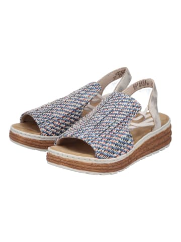 rieker Sandalen in Blau/Beige