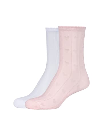 camano Socken trachtn ajour silky 2er Pack pale pink