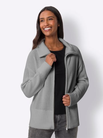 Heine Strickjacke in steingrau-meliert