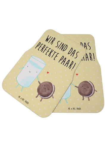 Mr. & Mrs. Panda Automatte Milch Keks mit Spruch in Gelb Pastell