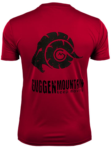 GUGGEN MOUNTAIN Funktionsshirt Sport T-Shirt mit Logo in Rot