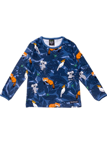 Villervalla Langarmshirt Wildtiere in blau