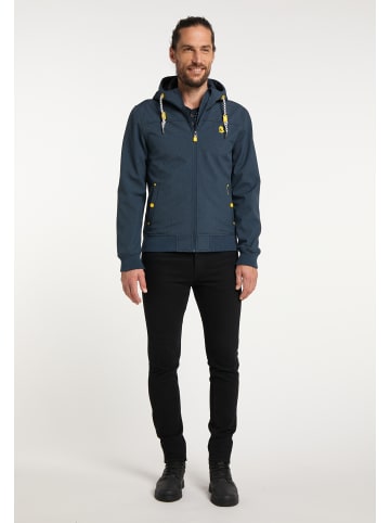 Schmuddelwedda Softshellblouson in Marine Melange AOP