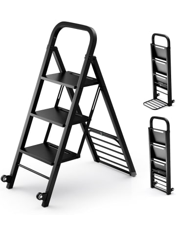 COSTWAY 2 in 1 Sackkarre & Trittleiter in Schwarz