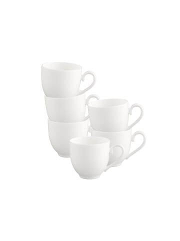Villeroy & Boch 6er Set Espressotassen White Pearl in Weiß 70 ml in weiß