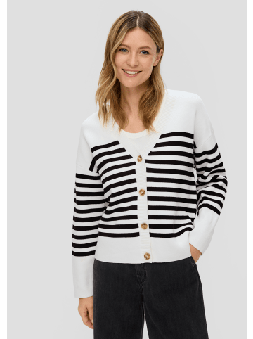 s.Oliver Strickjacke langarm in Creme-schwarz