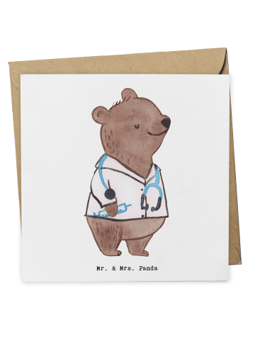 Mr. & Mrs. Panda Deluxe Karte Arzt Herz ohne Spruch in Weiß