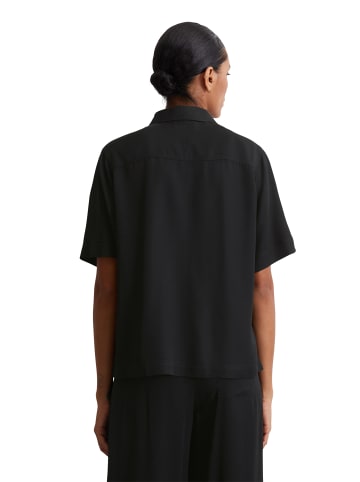 Marc O'Polo Fließende Kurzarm-Bluse in Schwarz