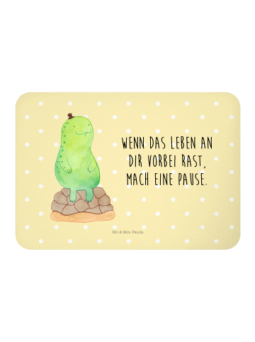 Mr. & Mrs. Panda Magnet Schildkröte Pause mit Spruch in Gelb Pastell