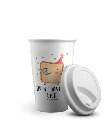 Mr. & Mrs. Panda ToGo Kaffeebecher Toast Party mit Spruch in Weiß