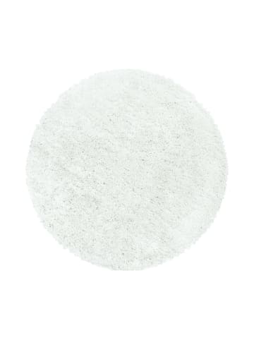 KADIMA DESIGN Teppich Hochflor Shaggy Uni Style Polypropylen Wohnzimmer in Weiß
