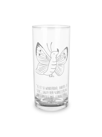 Mr. & Mrs. Panda Wasserglas Schmetterling Zitronenfalter mit Spruch in Transparent