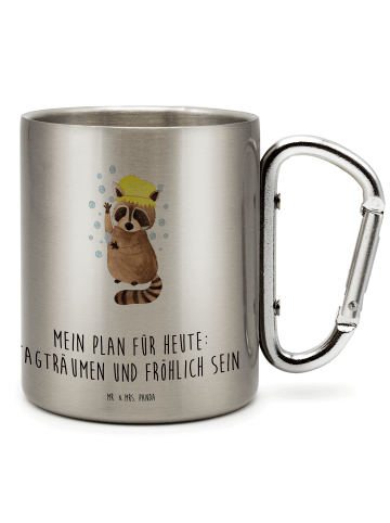 Mr. & Mrs. Panda Edelstahltasse Waschbär mit Spruch in Silber