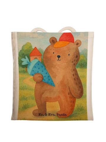 Mr. & Mrs. Panda Shopper Bag Bär Schultüte Design ohne Spruch in Weiß