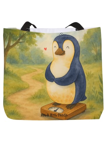 Mr. & Mrs. Panda Tragetasche Pinguin Diät Design ohne Spruch in Weiß
