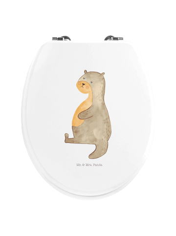 Mr. & Mrs. Panda Toilettendeckel Otter Bauch ohne Spruch in Weiß