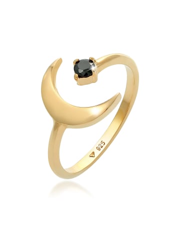 Elli Ring 925 Sterling Silber Astro, Halbmond in Gold